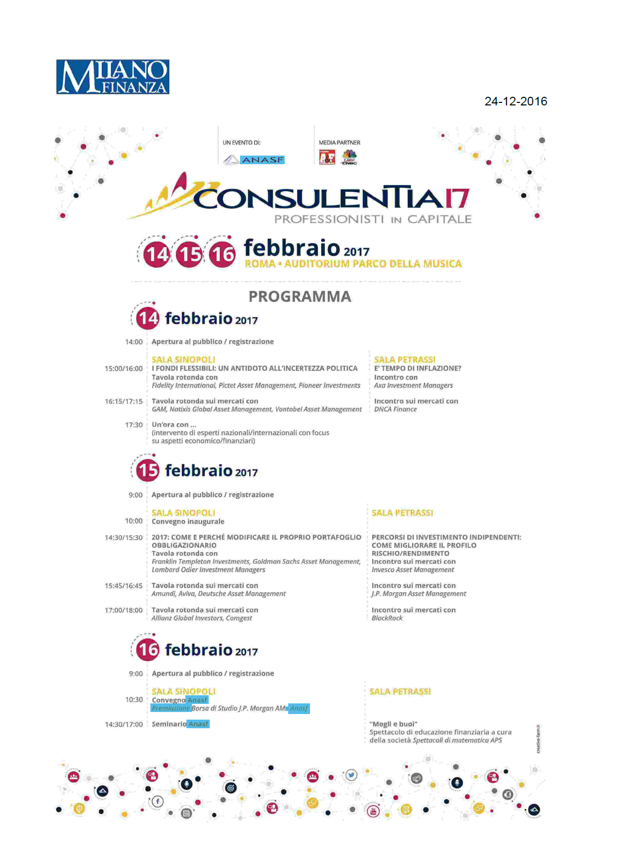 Il programma di ConsulenTia2017 è su Milano Finanza