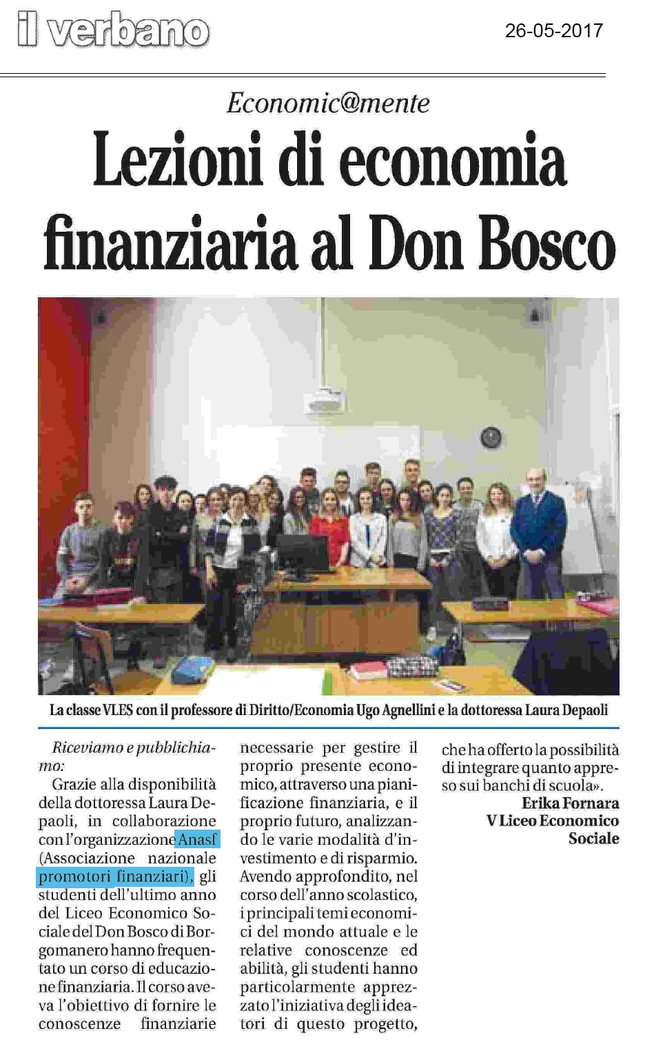 Economic@mente - Lezioni di economia finanziaria al Don Bosco