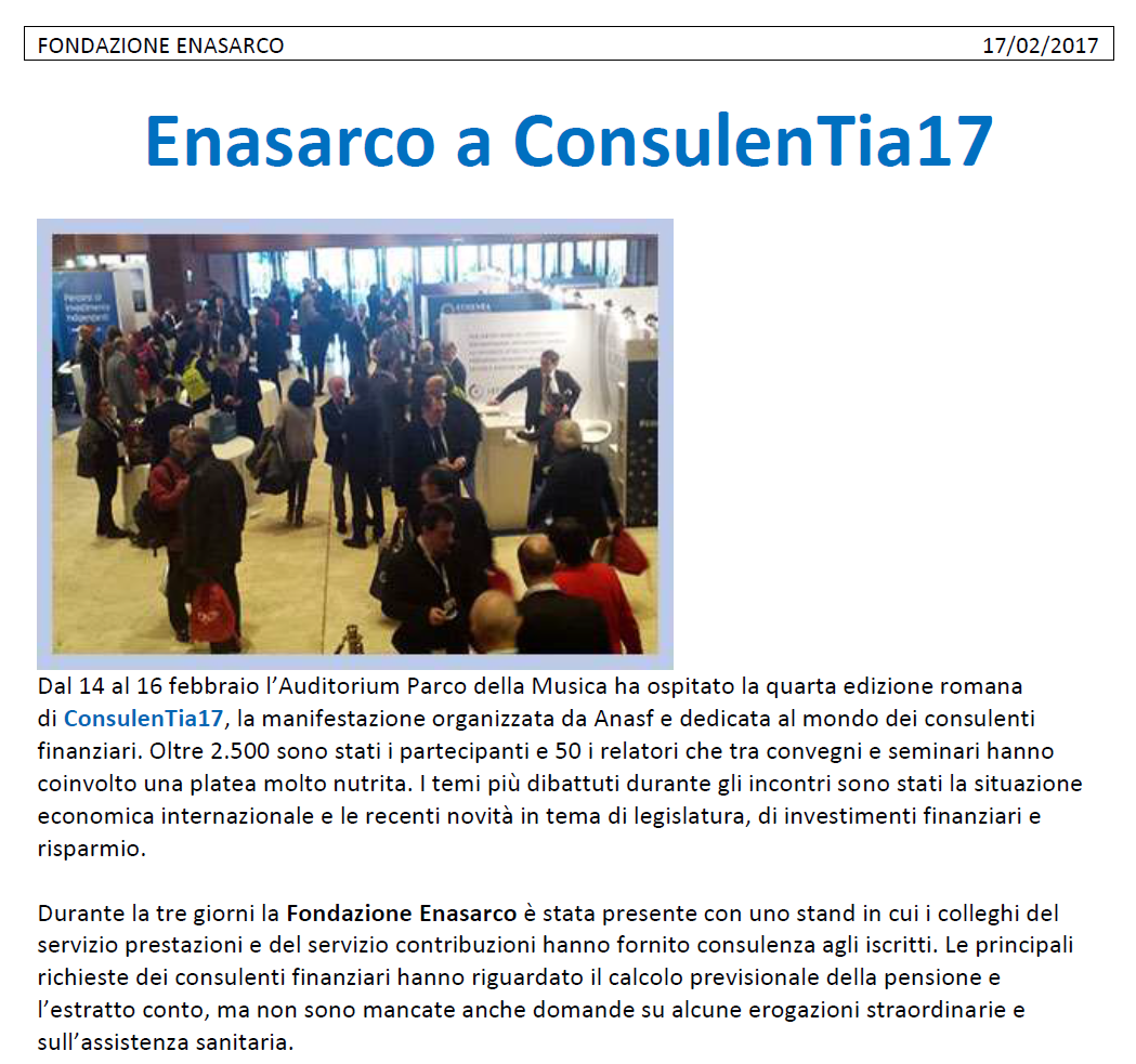 Enasarco a ConsulenTia17