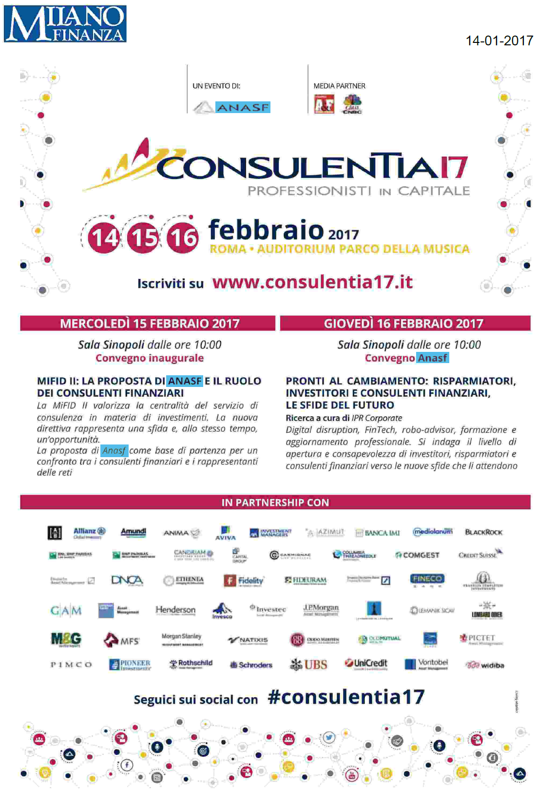 La pubblicità di Consulentia2017 è su Milano Finanza