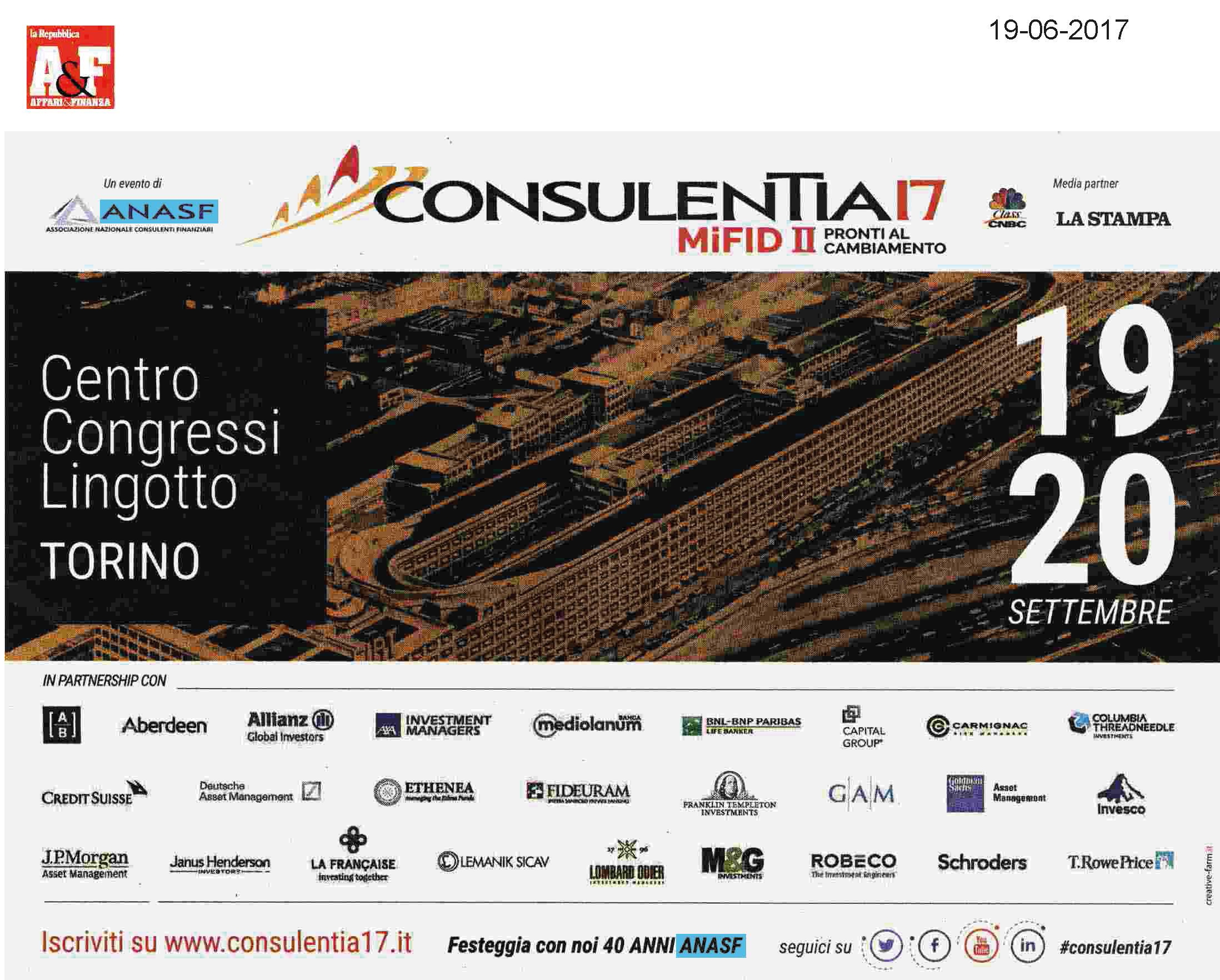 ConsulenTia17 Torino: la pubblicità su Affari&Finanza